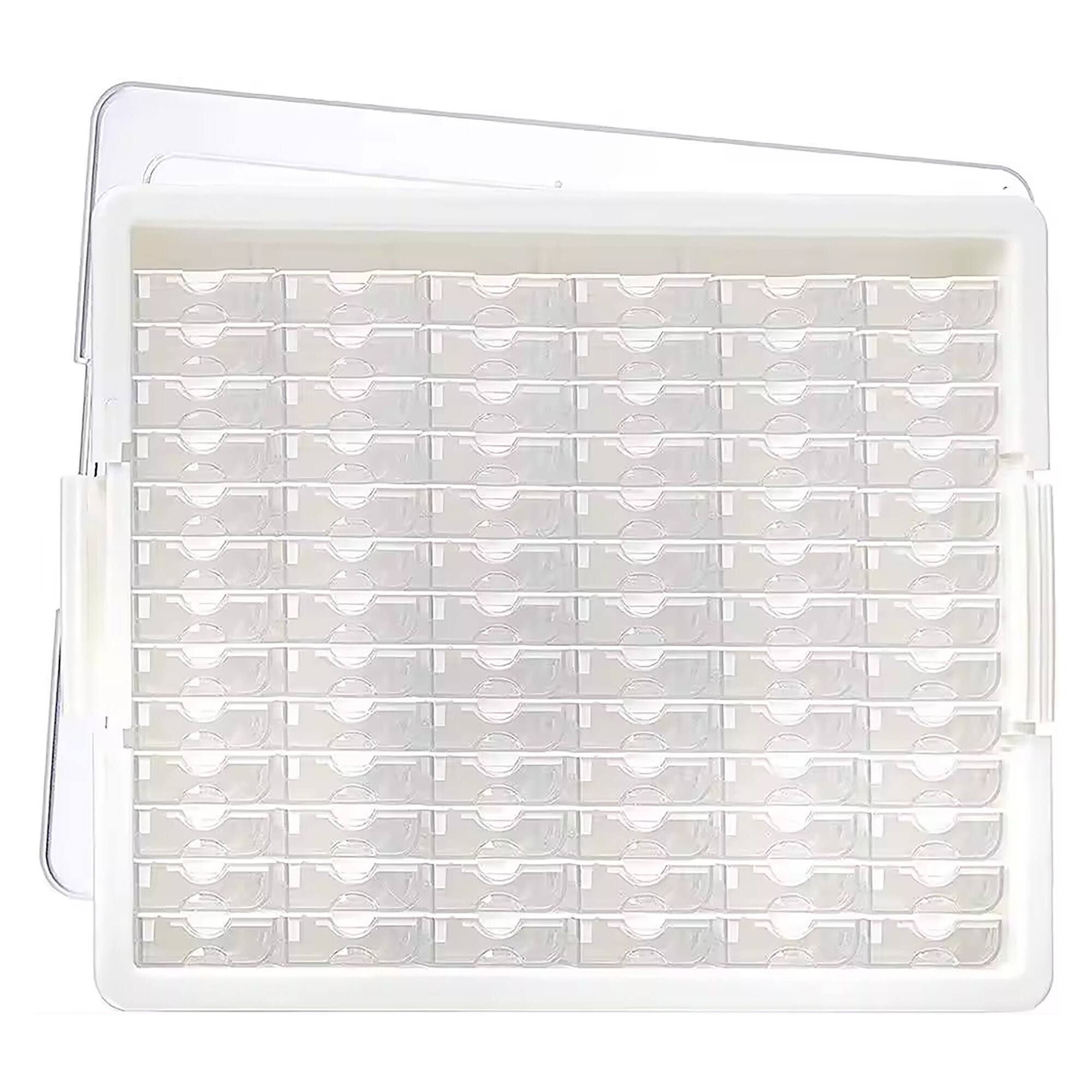 Sparkly Selections White Diamond Storage Box with 78 Compartment Bottles